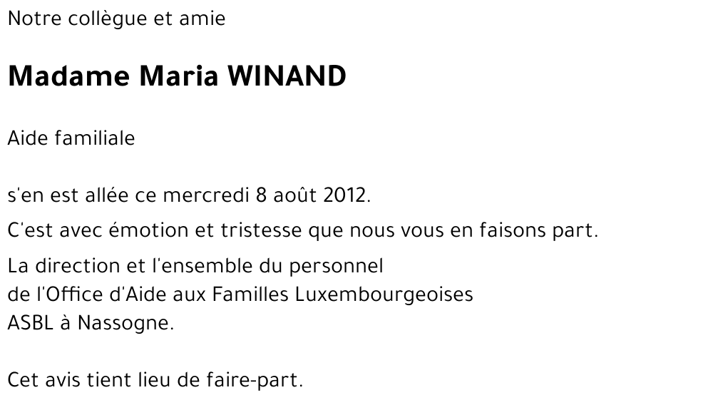 Maria WINAND