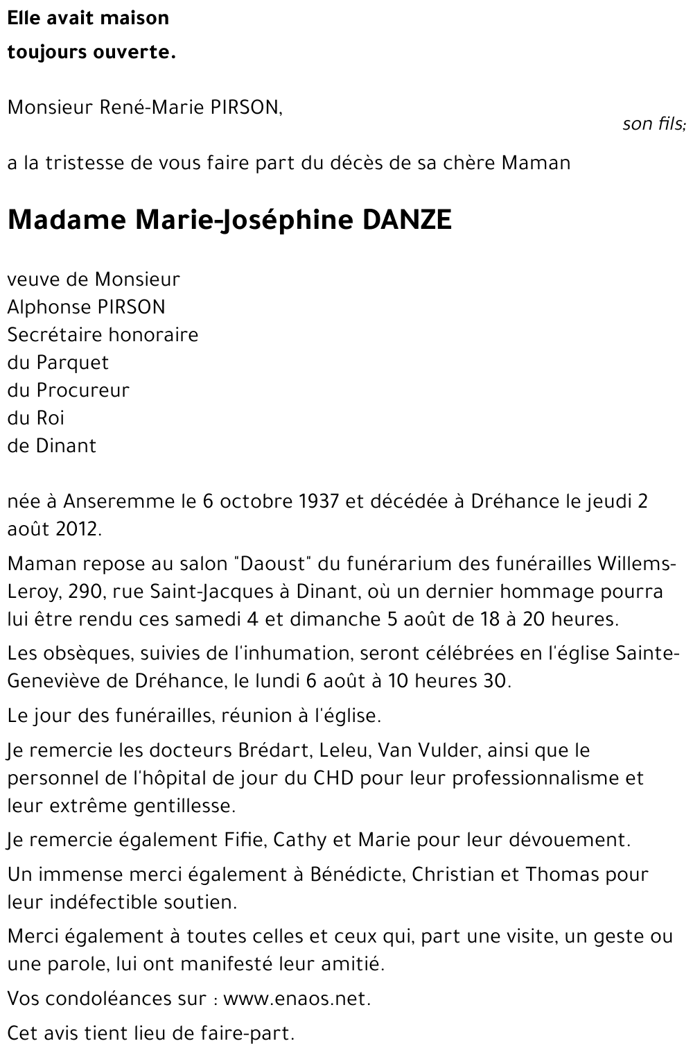 Marie-Joséphine DANZE