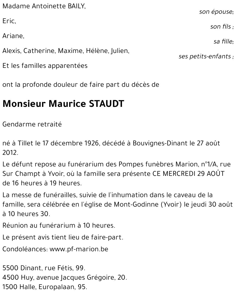 Maurice STAUDT