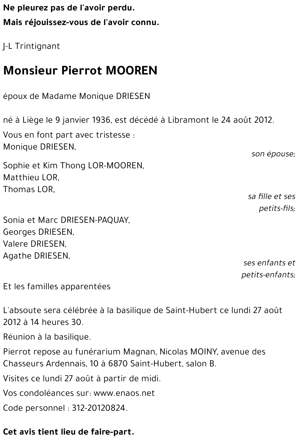 Pierrot MOOREN