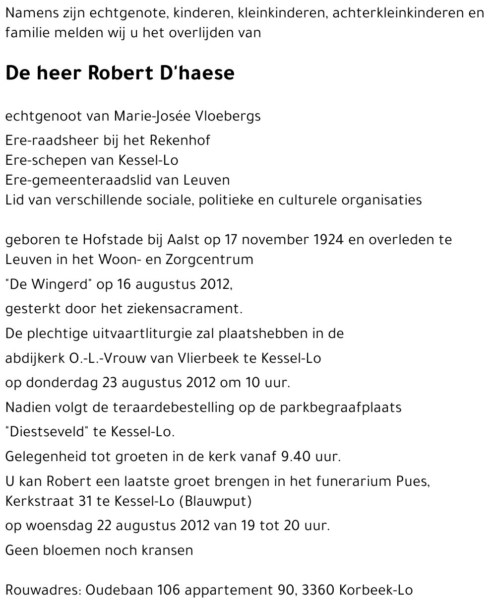 Robert D'haese