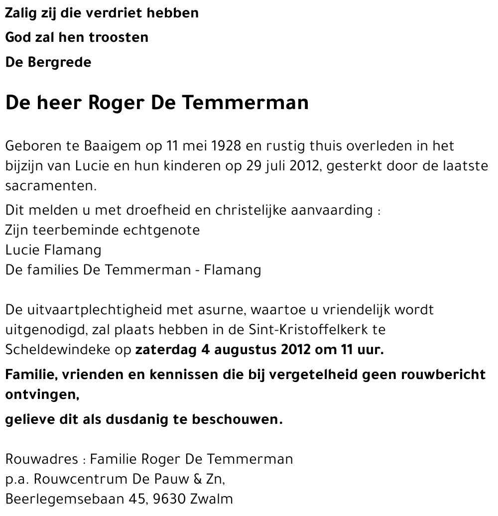 Roger De Temmerman