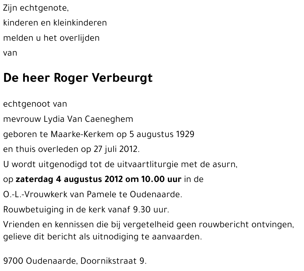 Roger Verbeurgt