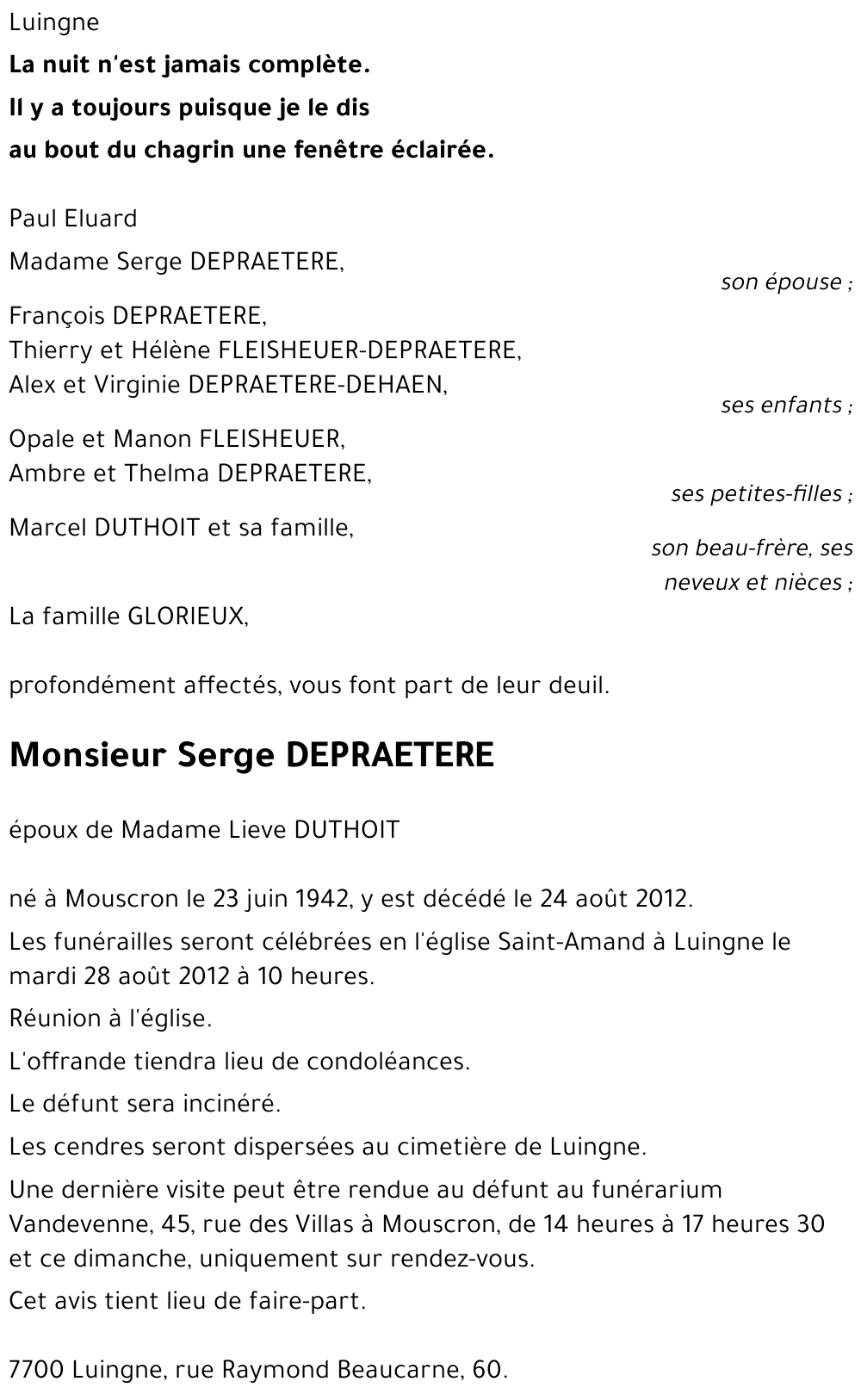 Serge DEPRAETERE