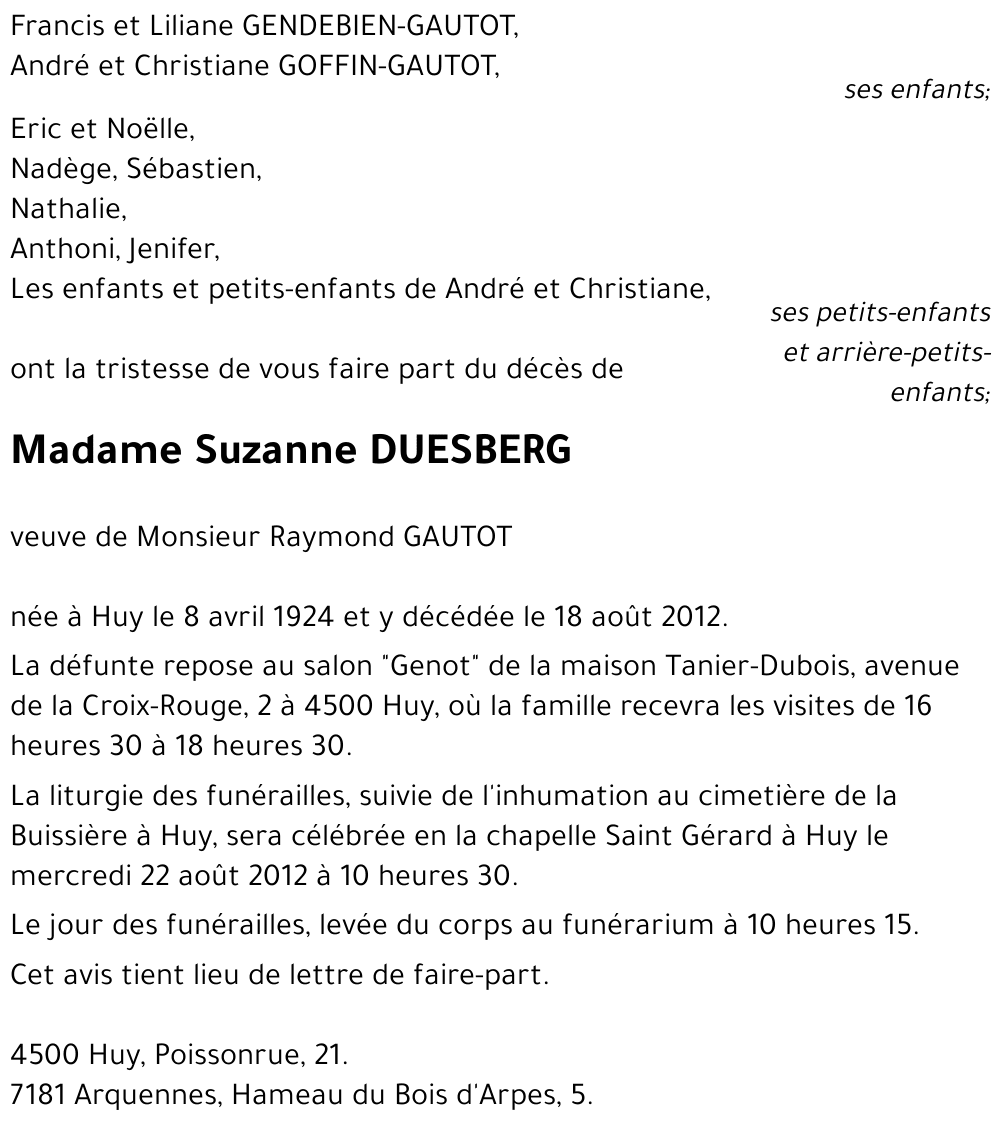 Suzanne DUESBERG