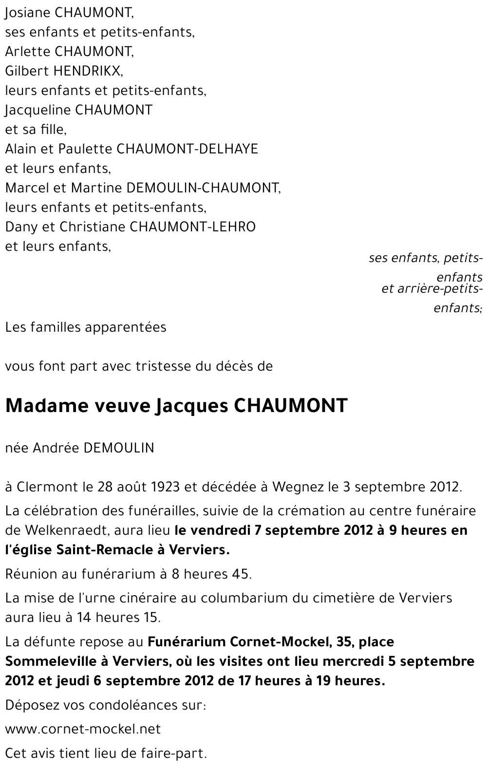 Andrée DEMOULIN