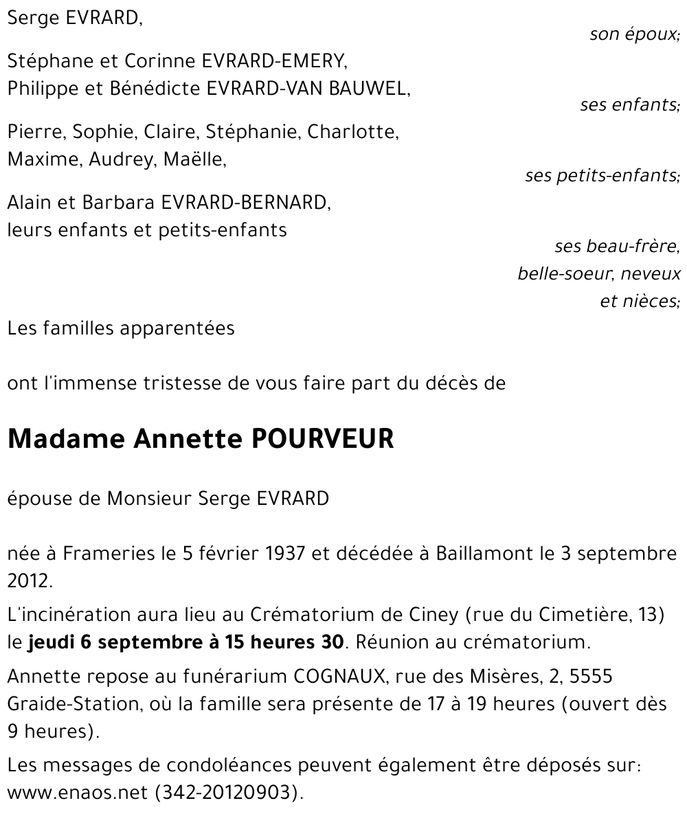 Annette POURVEUR