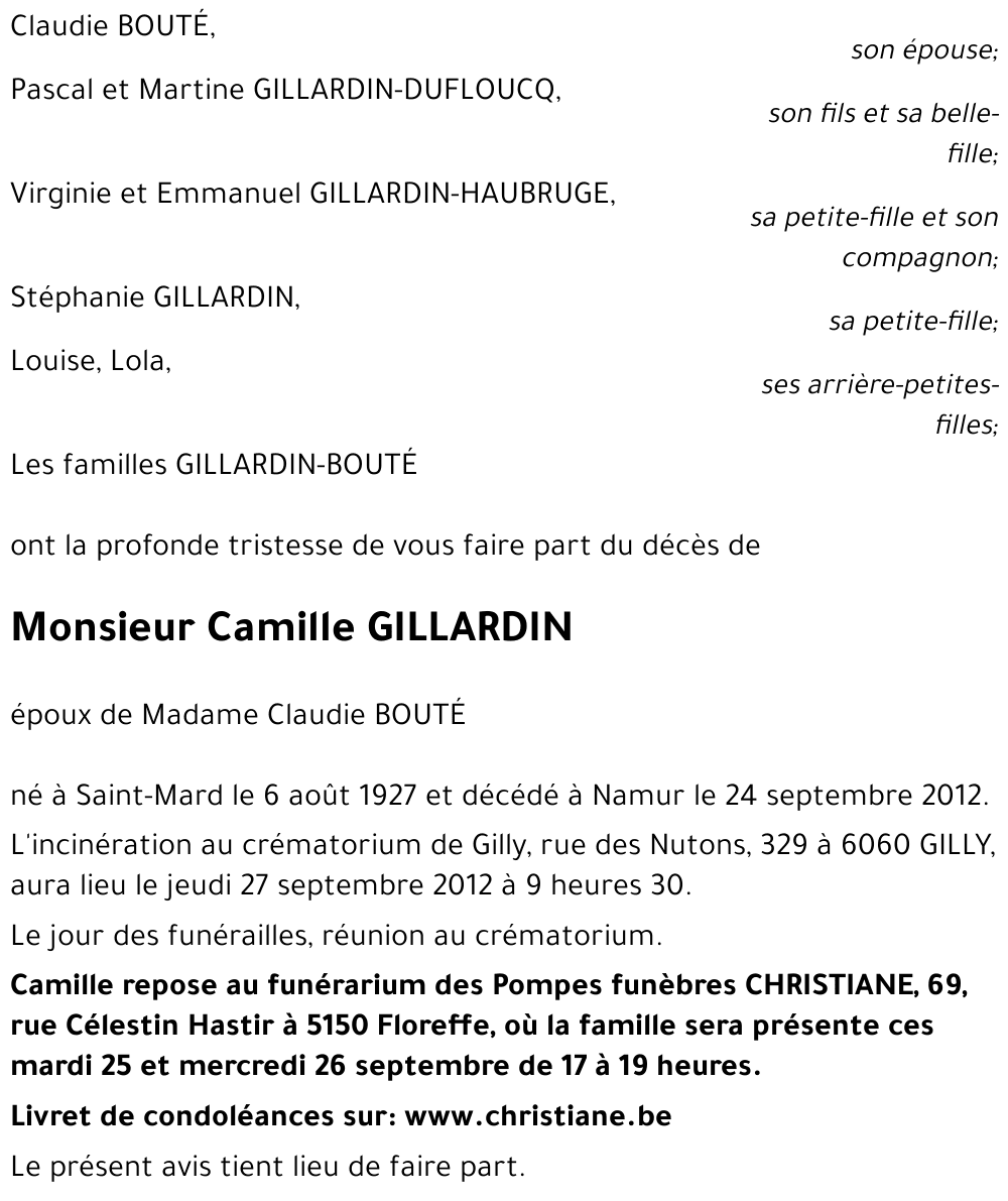 Camille GILLARDIN