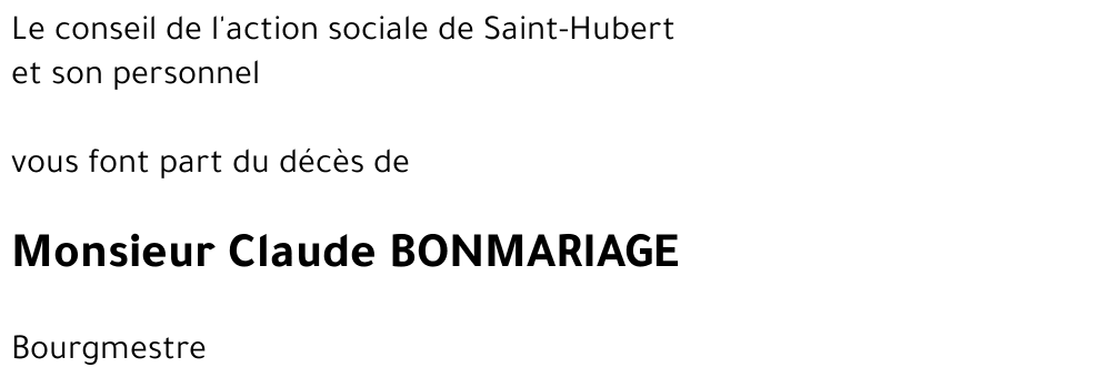 Claude BONMARIAGE