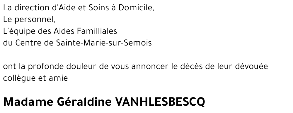 Géraldine VANHLESBESCQ