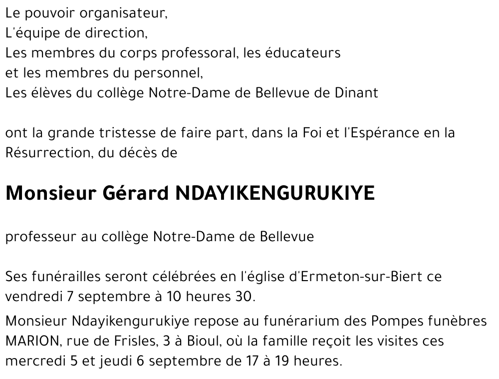 Gérard NDAYIKENGURUKIYE