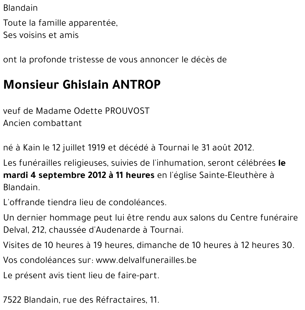 Ghislain ANTROP