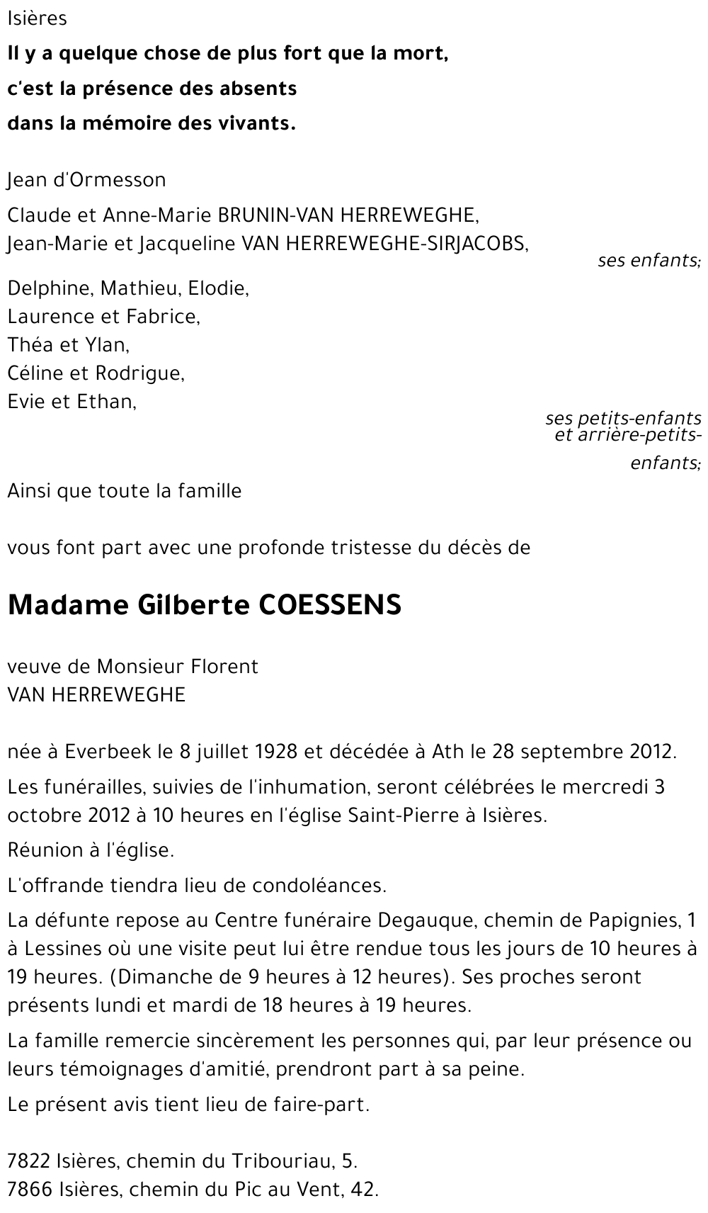 Gilberte COESSENS