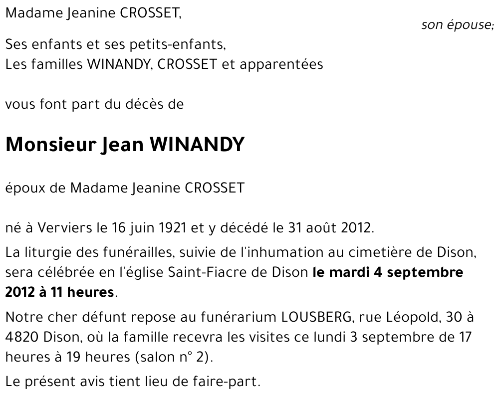 Jean WINANDY