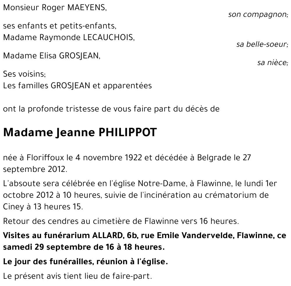 Jeanne PHILIPPOT