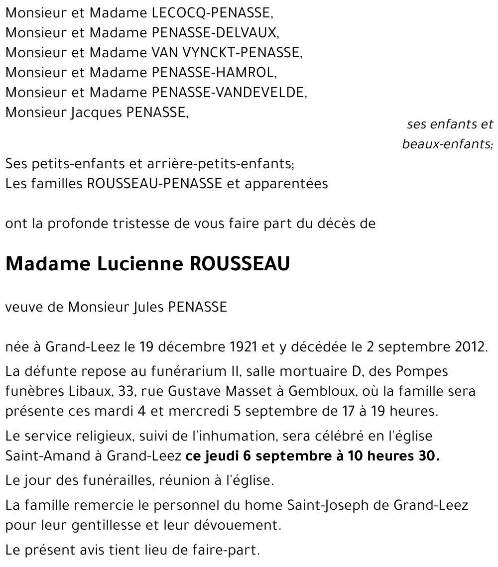 Lucienne ROUSSEAU