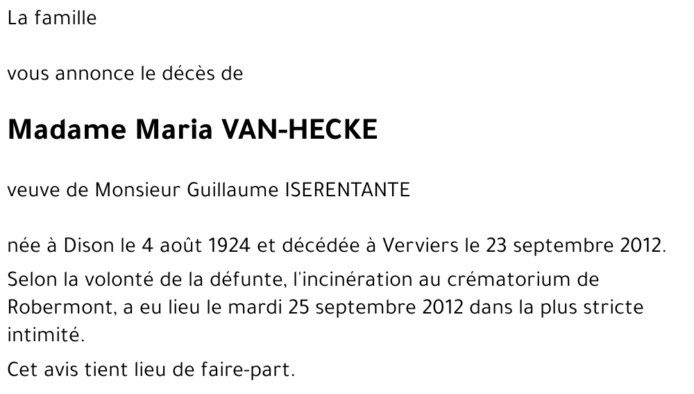 Maria VAN-HECKE