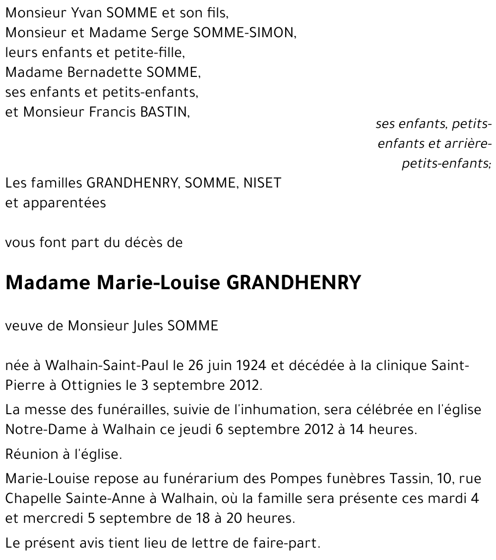 Marie-Louise GRANDHENRY