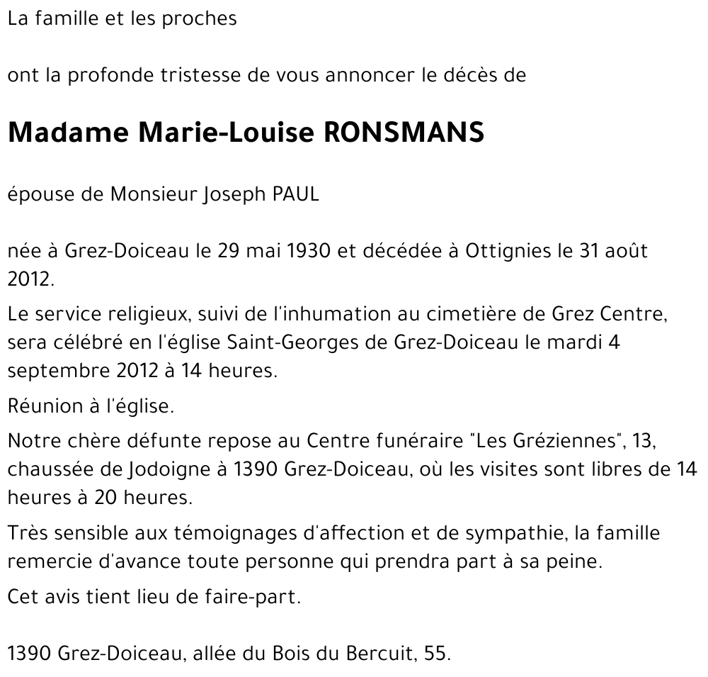 Marie-Louise RONSMANS