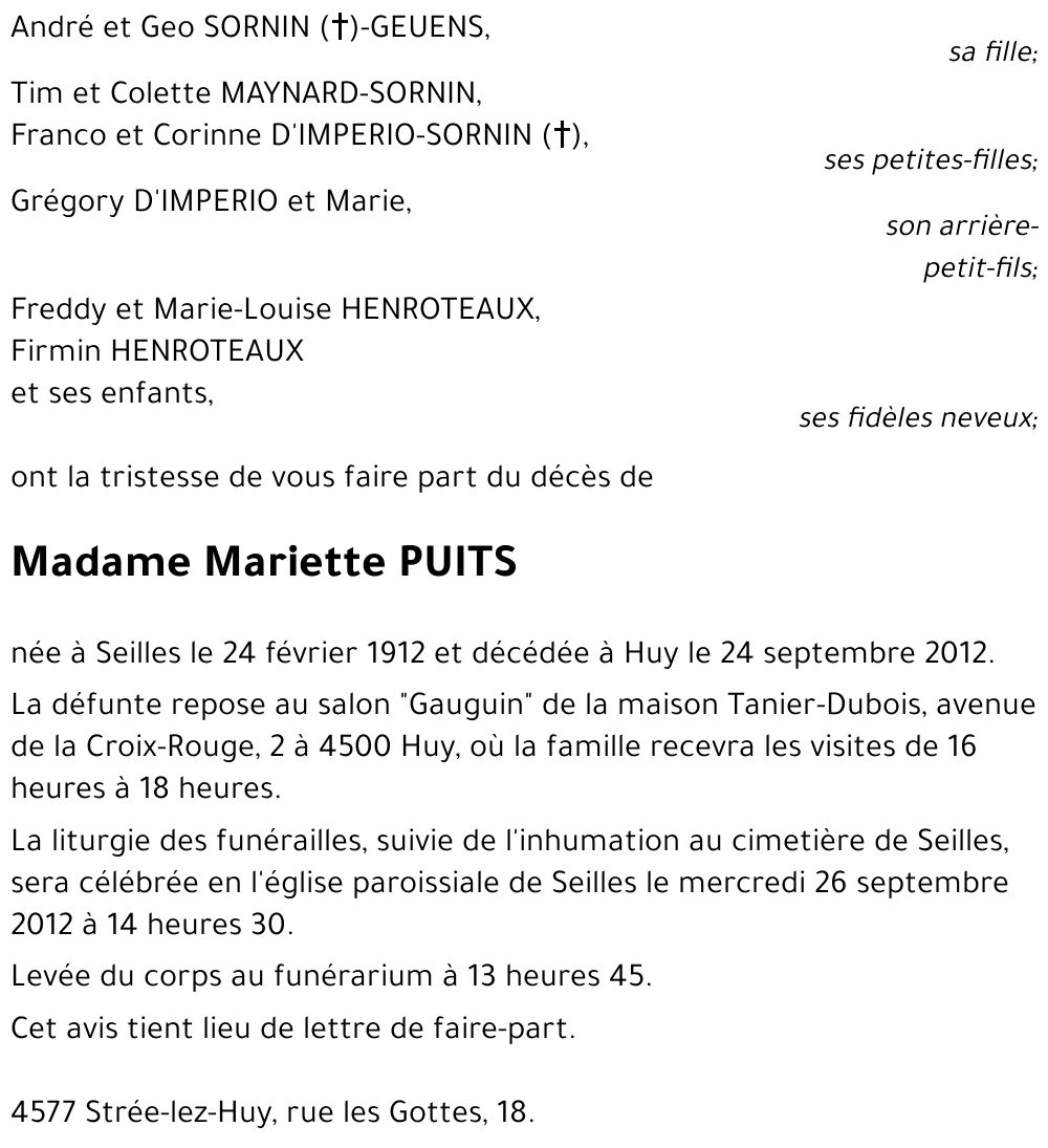 Mariette PUITS