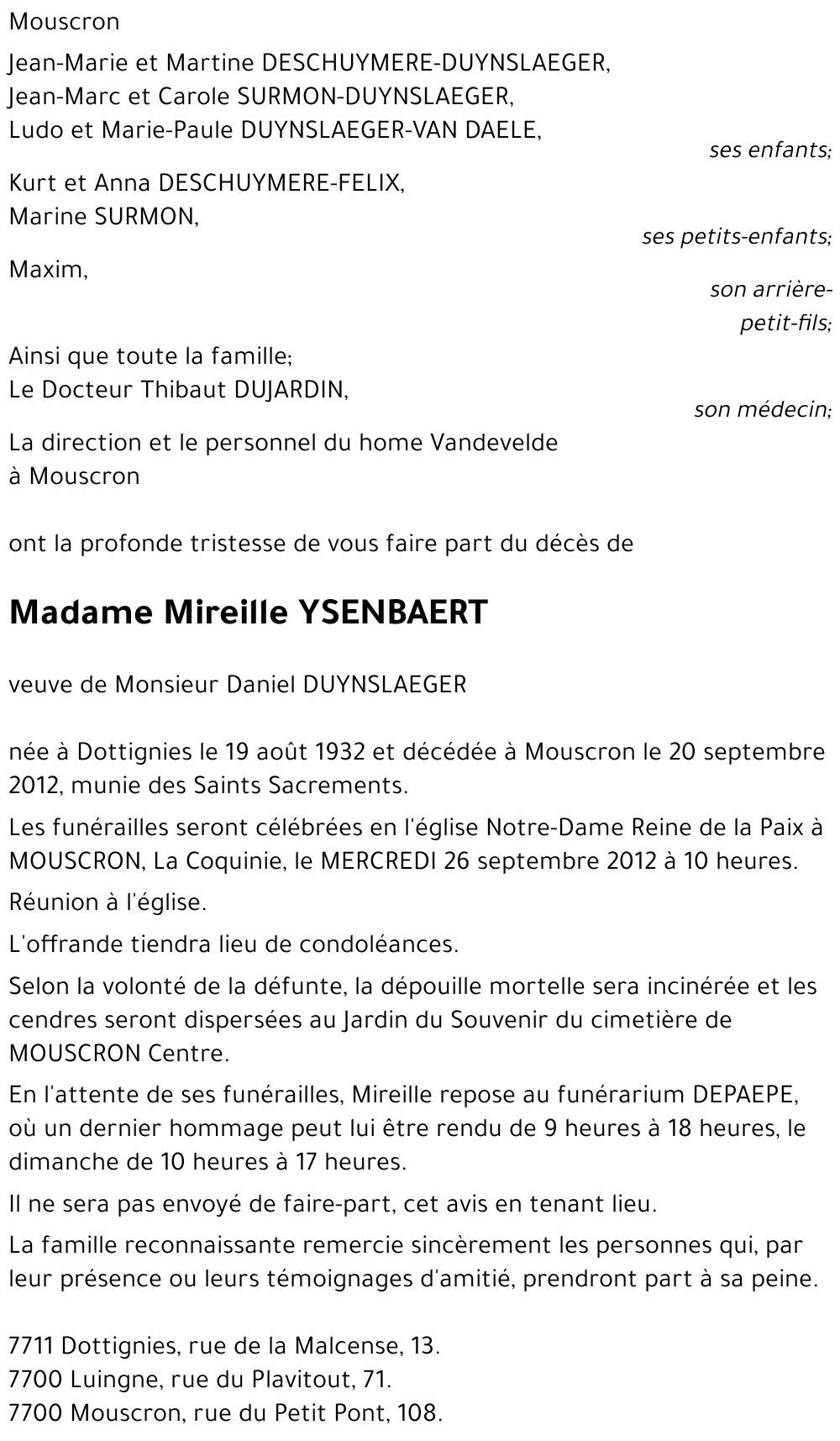 Mireille YSENBAERT