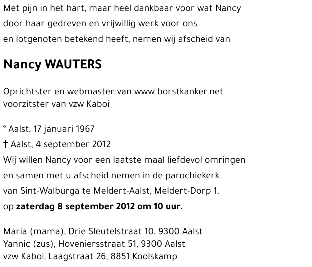 Nancy WAUTERS