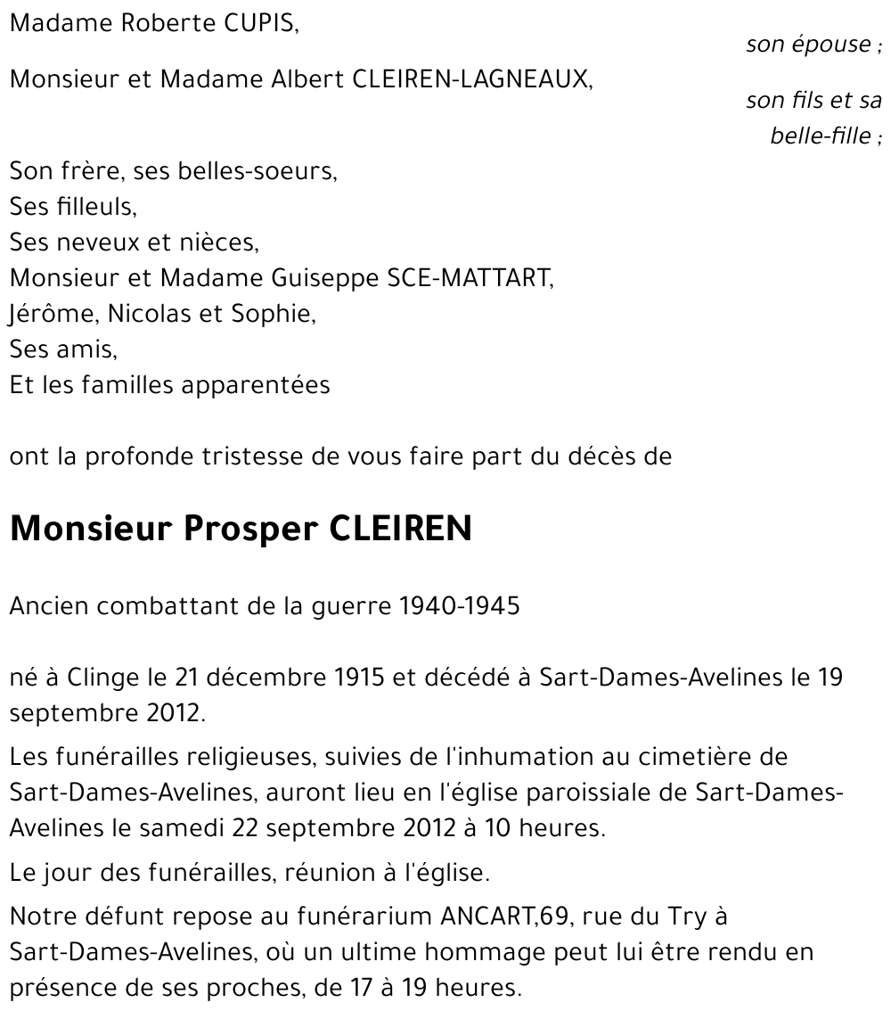 Prosper CLEIREN