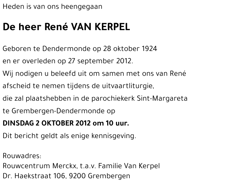 René VAN KERPEL