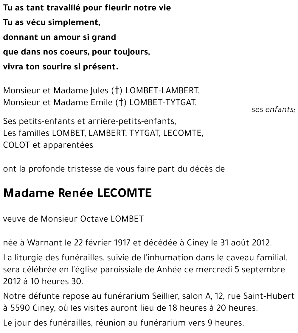 Renée LECOMTE