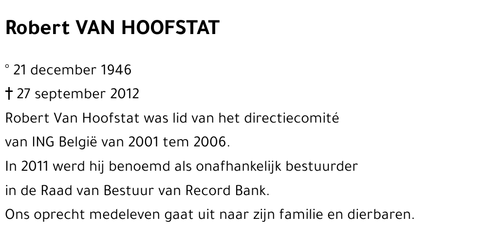 Robert VAN HOOFSTAT