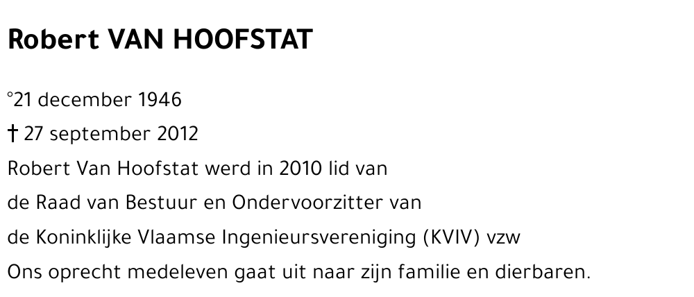 Robert VAN HOOFSTAT