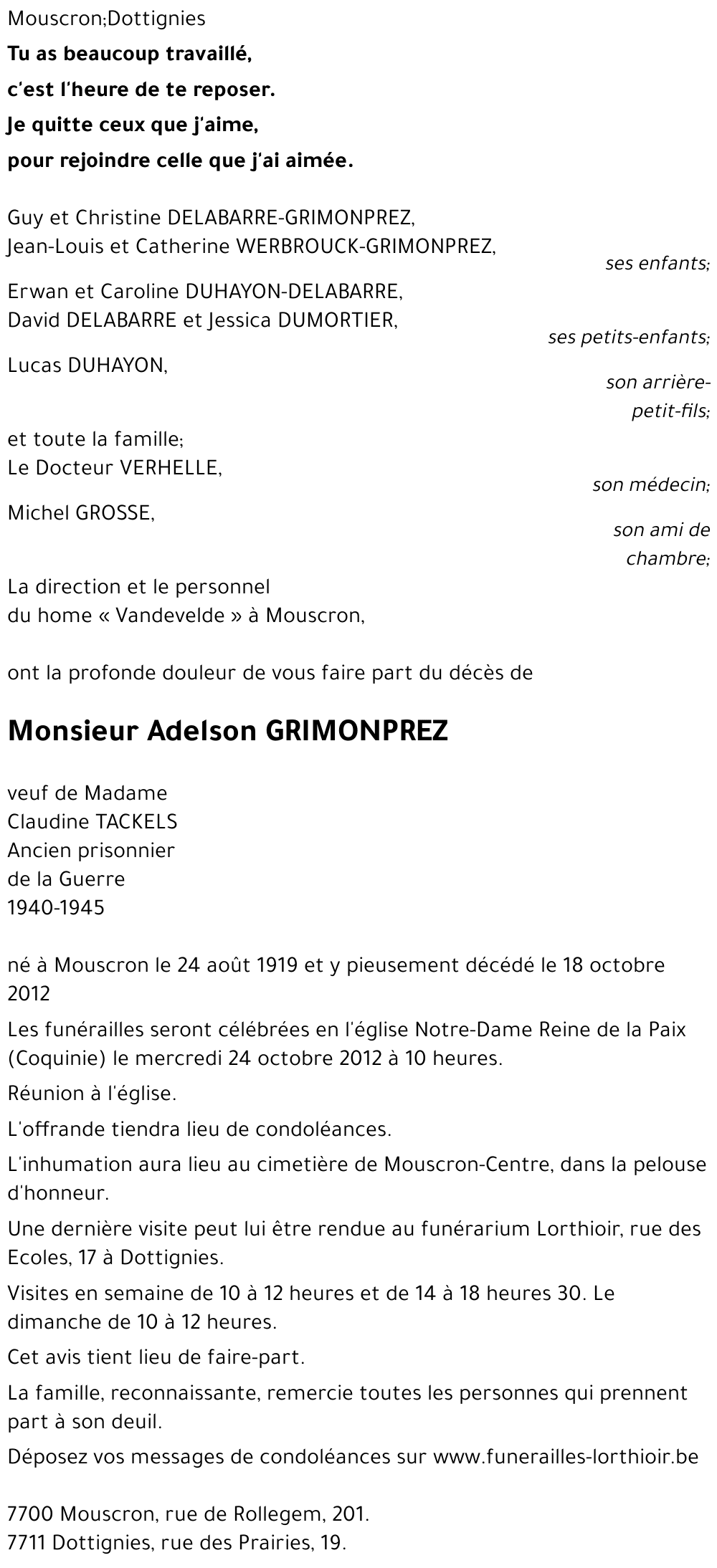 Adelson GRIMONPREZ