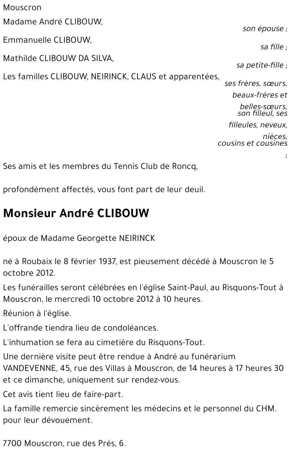 André CLIBOUW