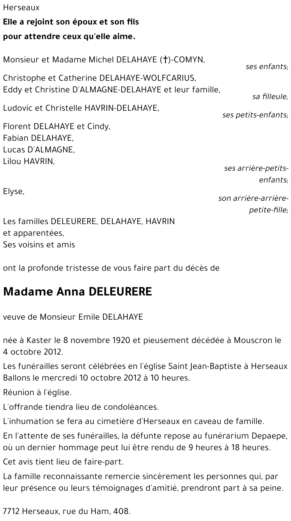 Anna DELEURERE