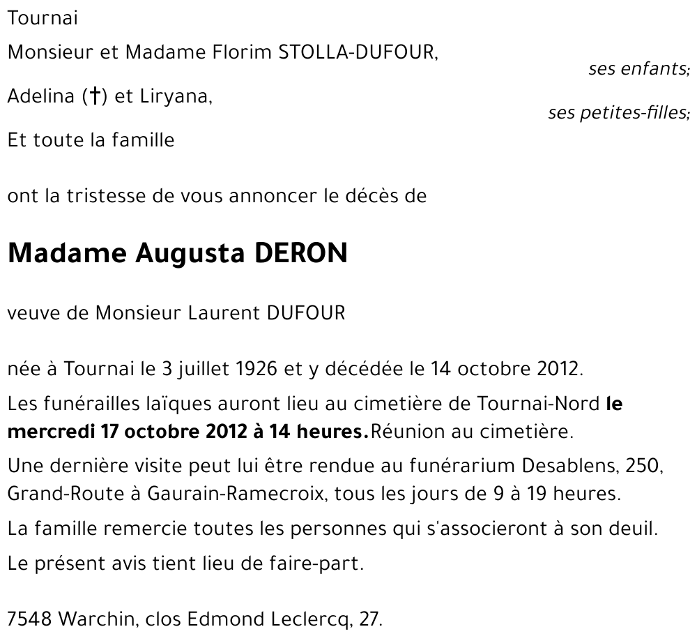 Augusta DERON