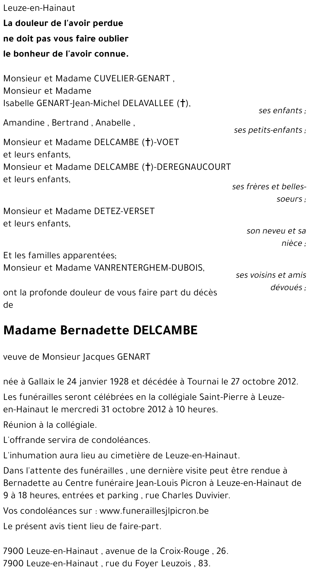 Bernadette DELCAMBE