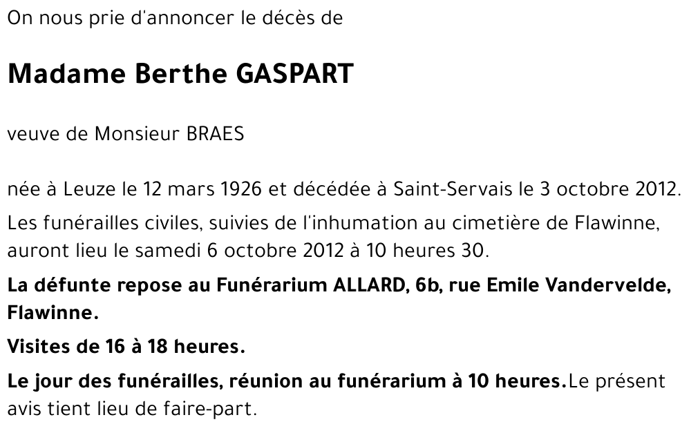 Berthe GASPART