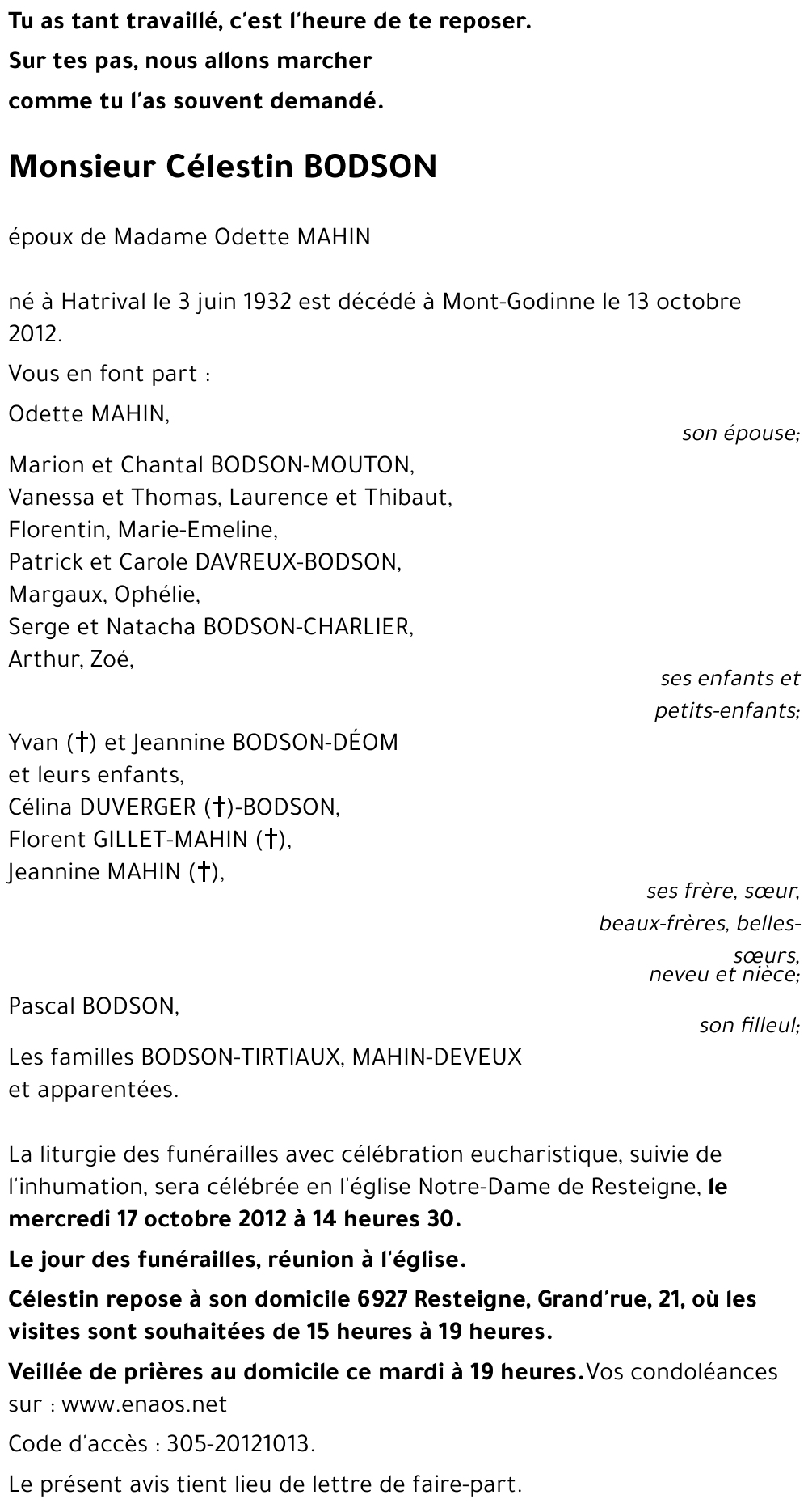 Célestin BODSON