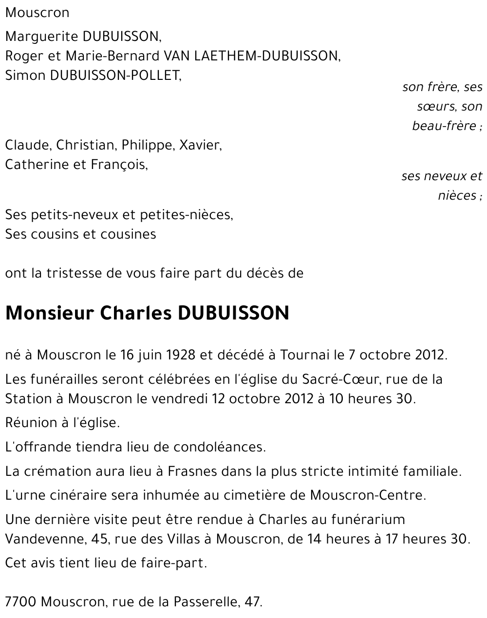 Charles DUBUISSON