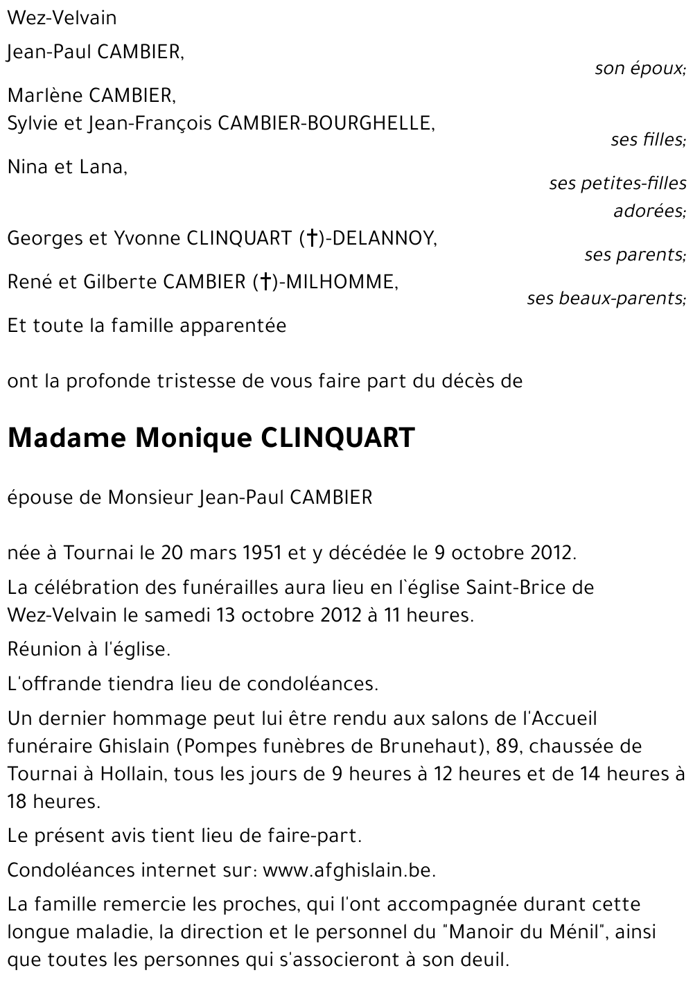 CLINQUART Monique