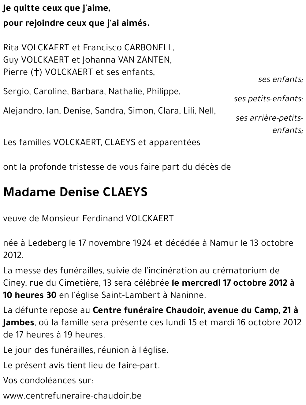 Denise CLAEYS