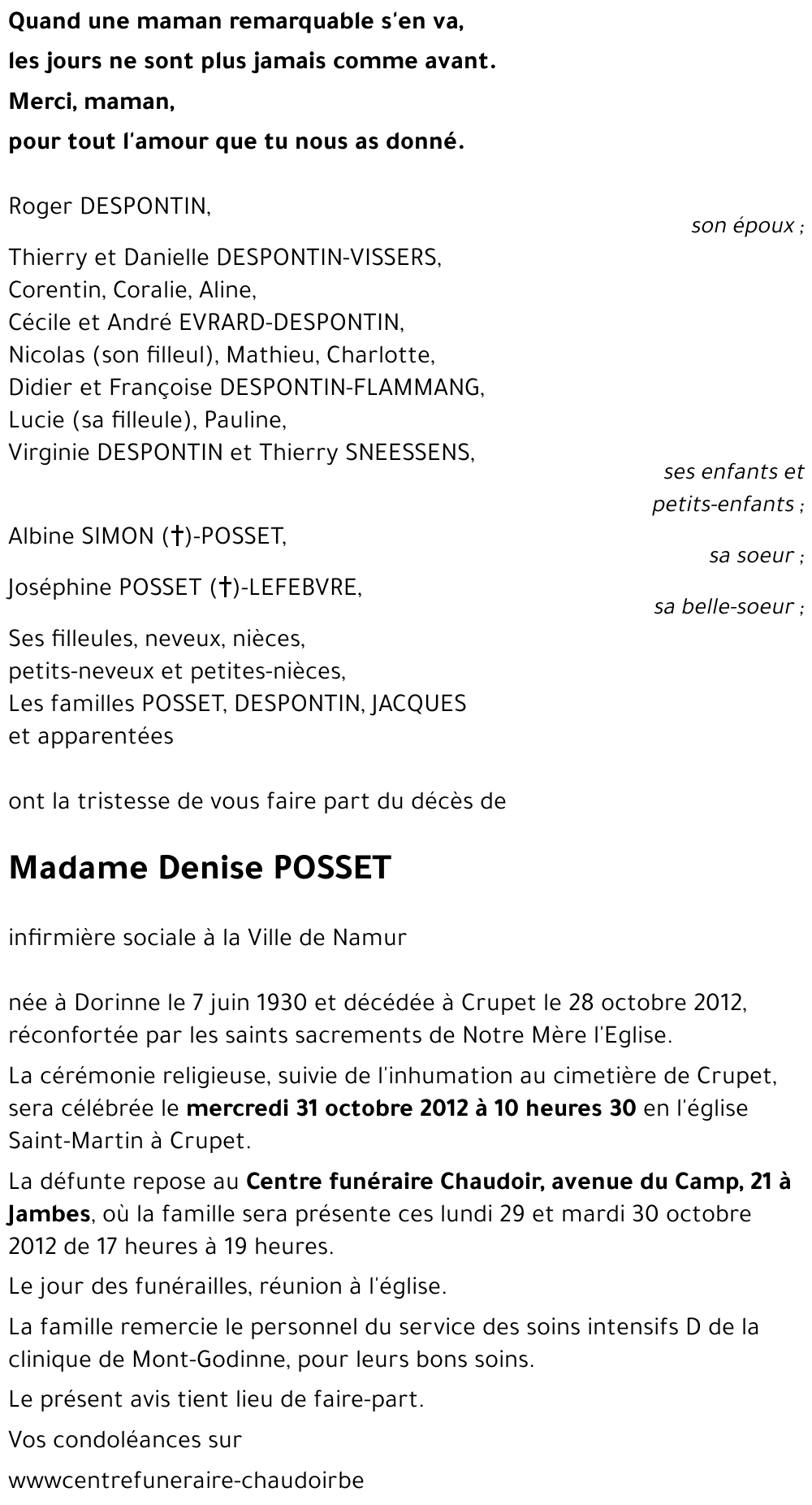 Denise POSSET
