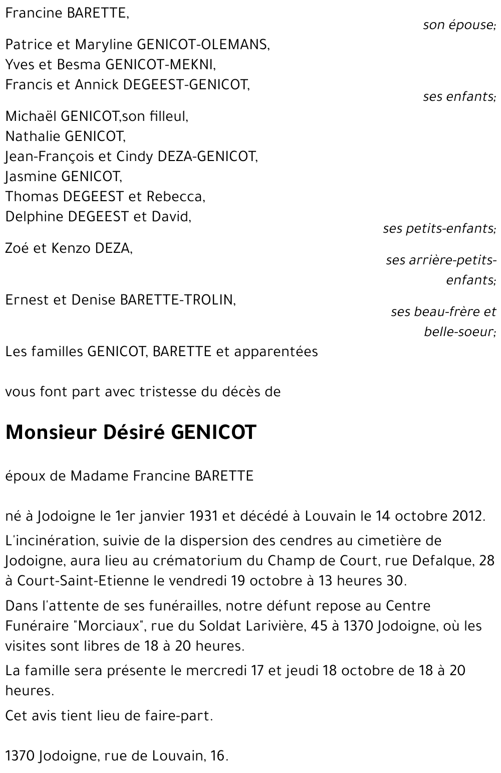 Désiré GENICOT