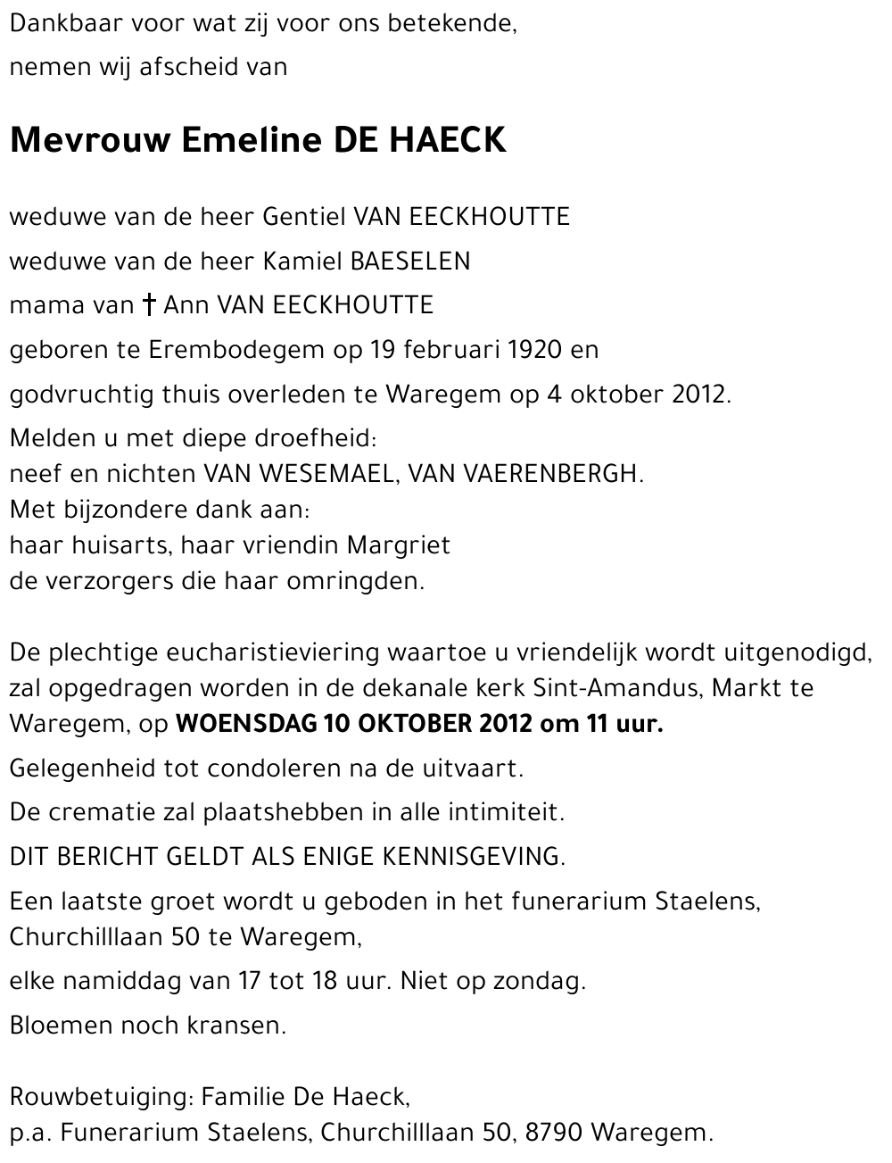 Emeline DE HAECK