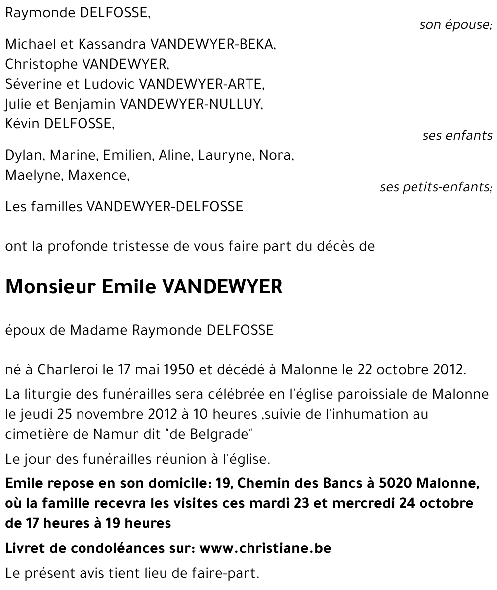 Emile VANDEWYER