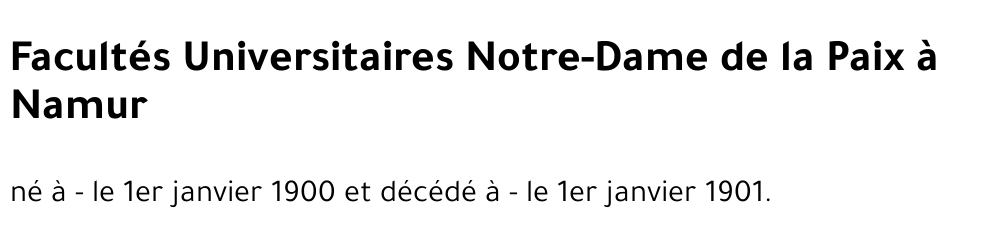 Facultés Universitaires Notre-Dame de la Paix à Namur