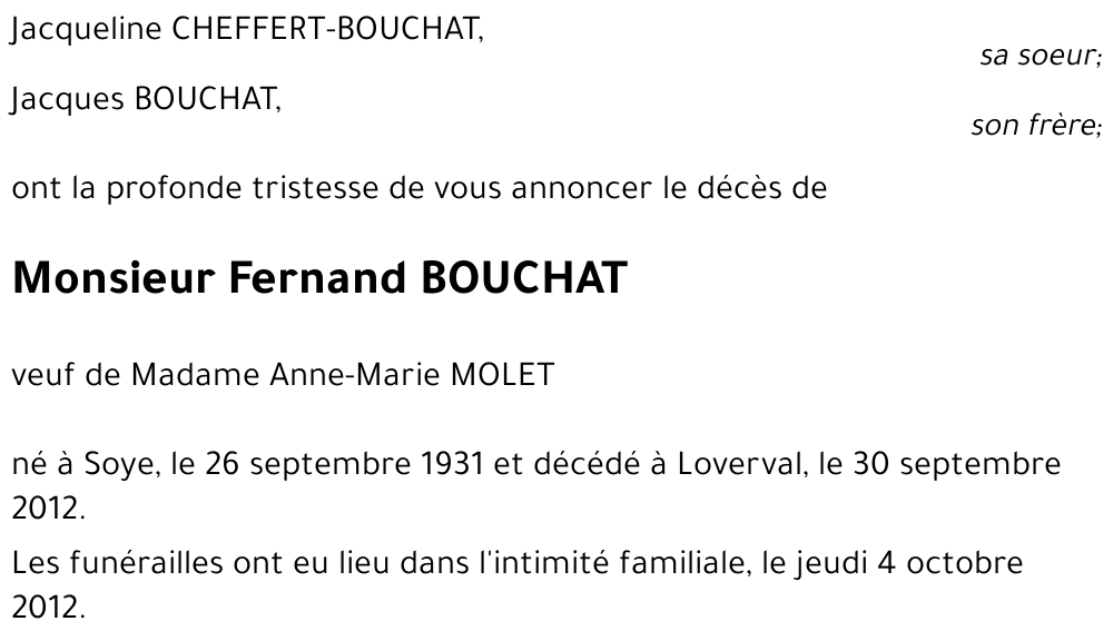 Fernand BOUCHAT