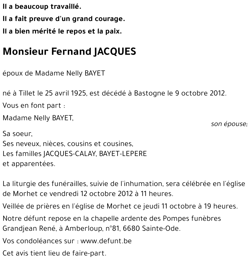 Fernand JACQUES