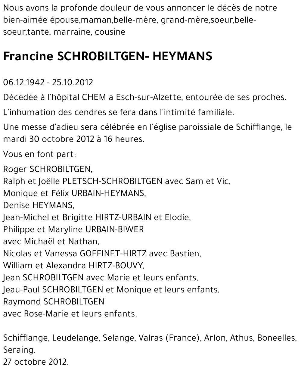 Francine SCHROBILTGEN-HEYMANS