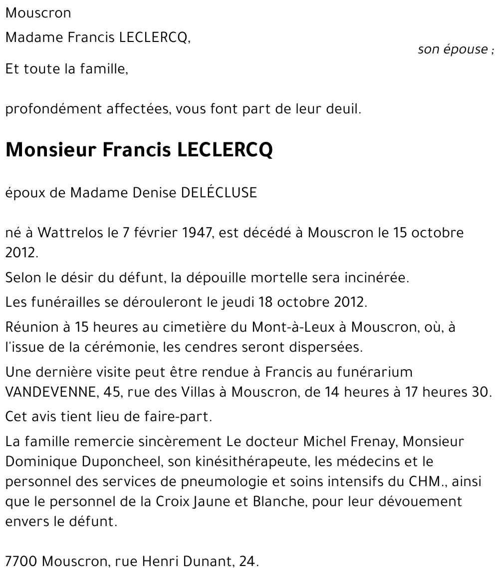 Francis LECLERCQ
